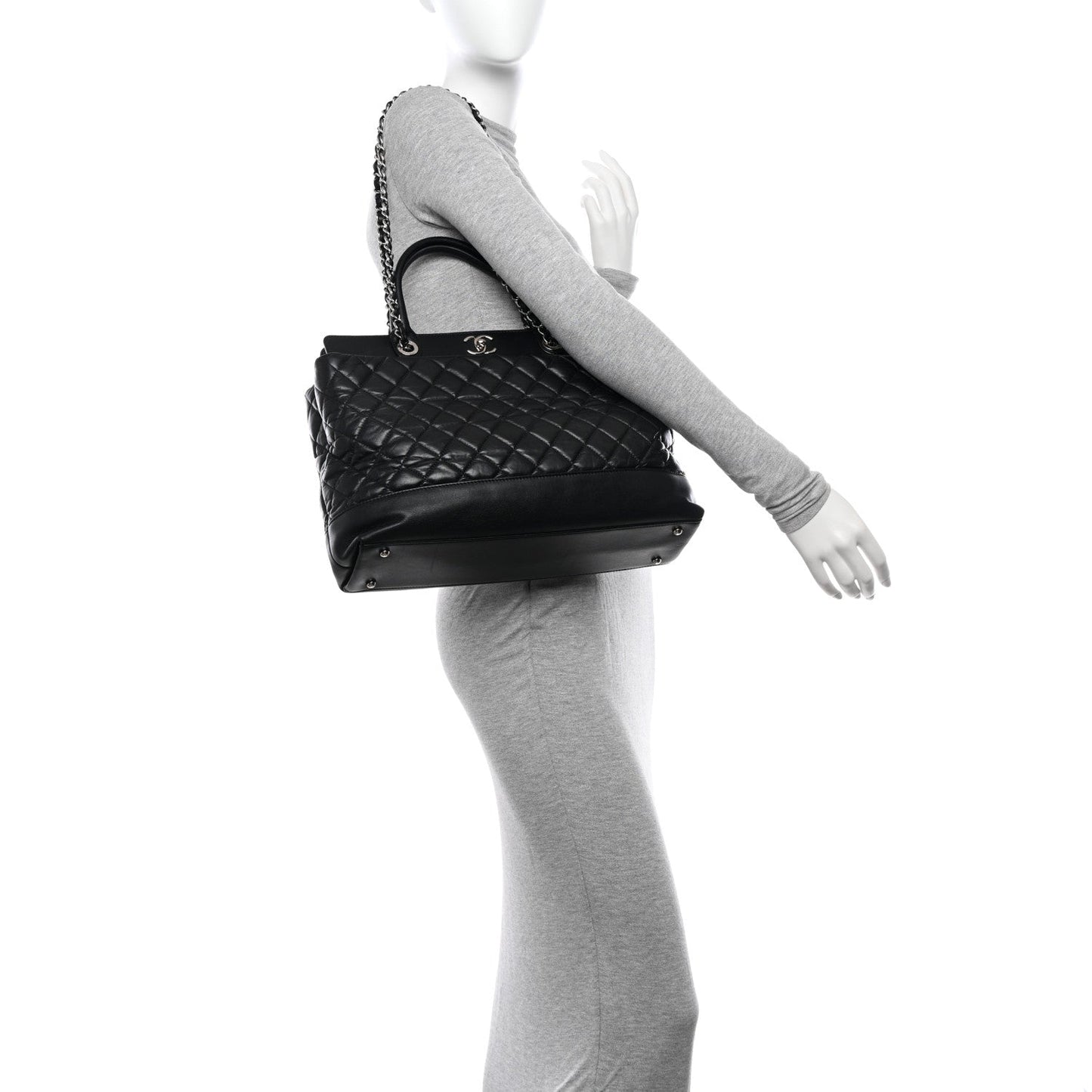 Chanel Aged Calfskin Quilted Be Cc Tote