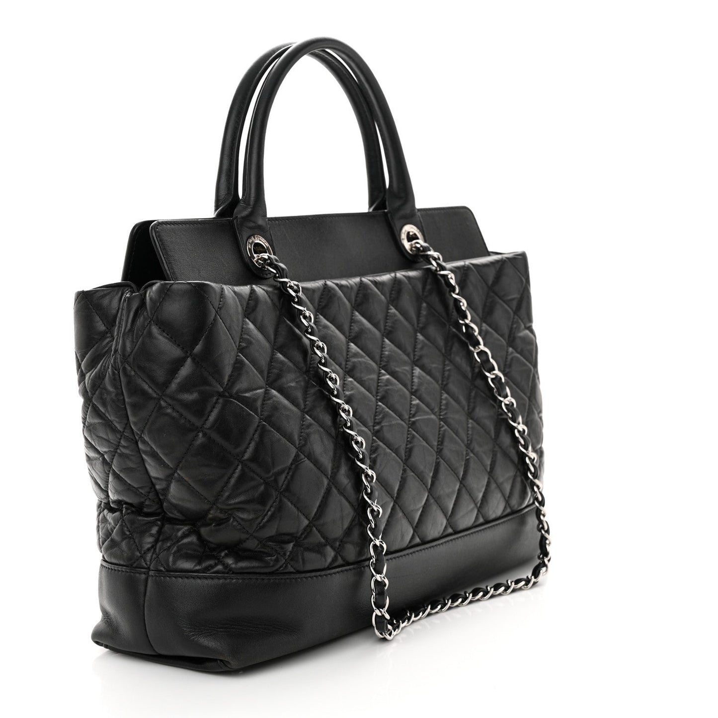Chanel Aged Calfskin Quilted Be Cc Tote