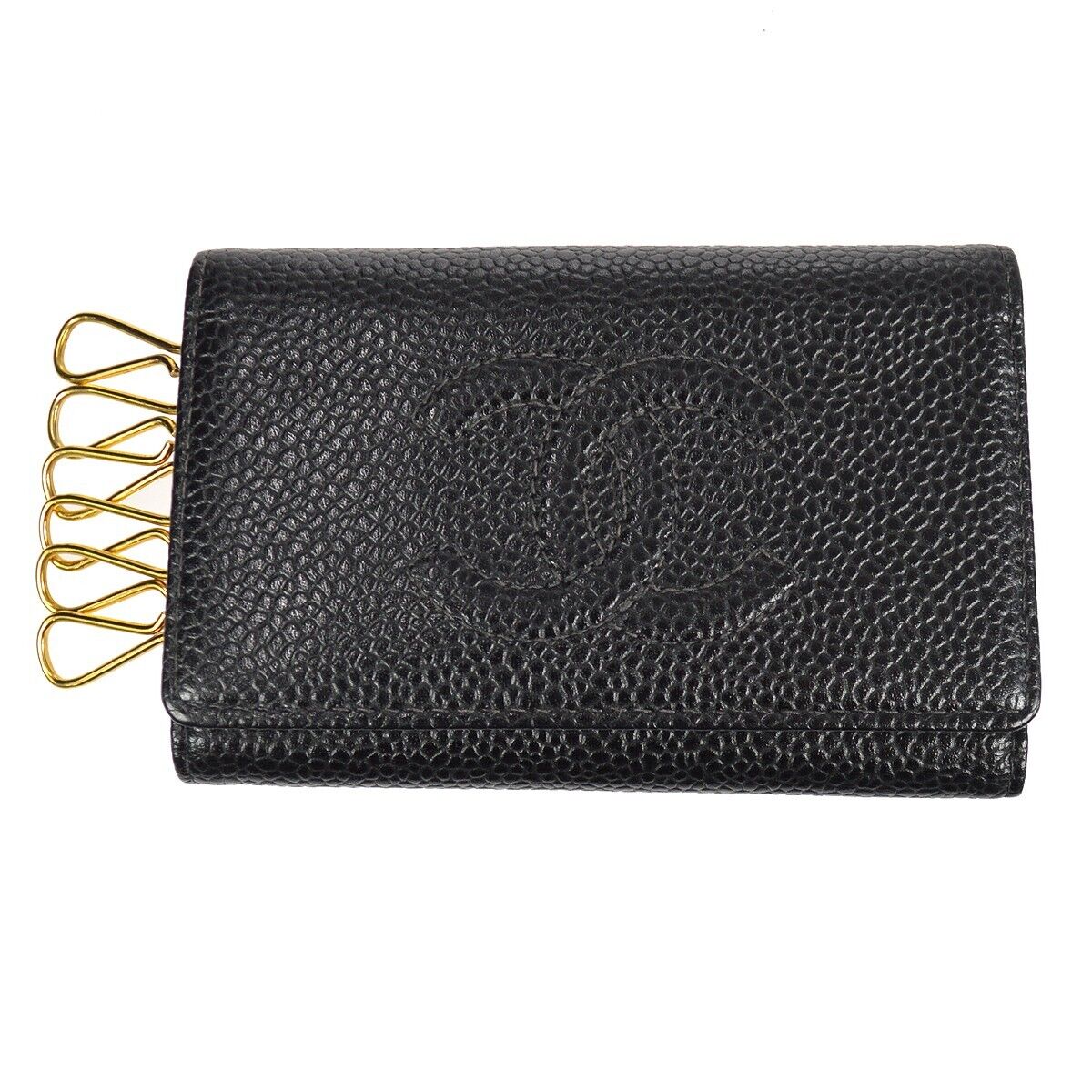 Chanel Key Case Black Caviar Small Good