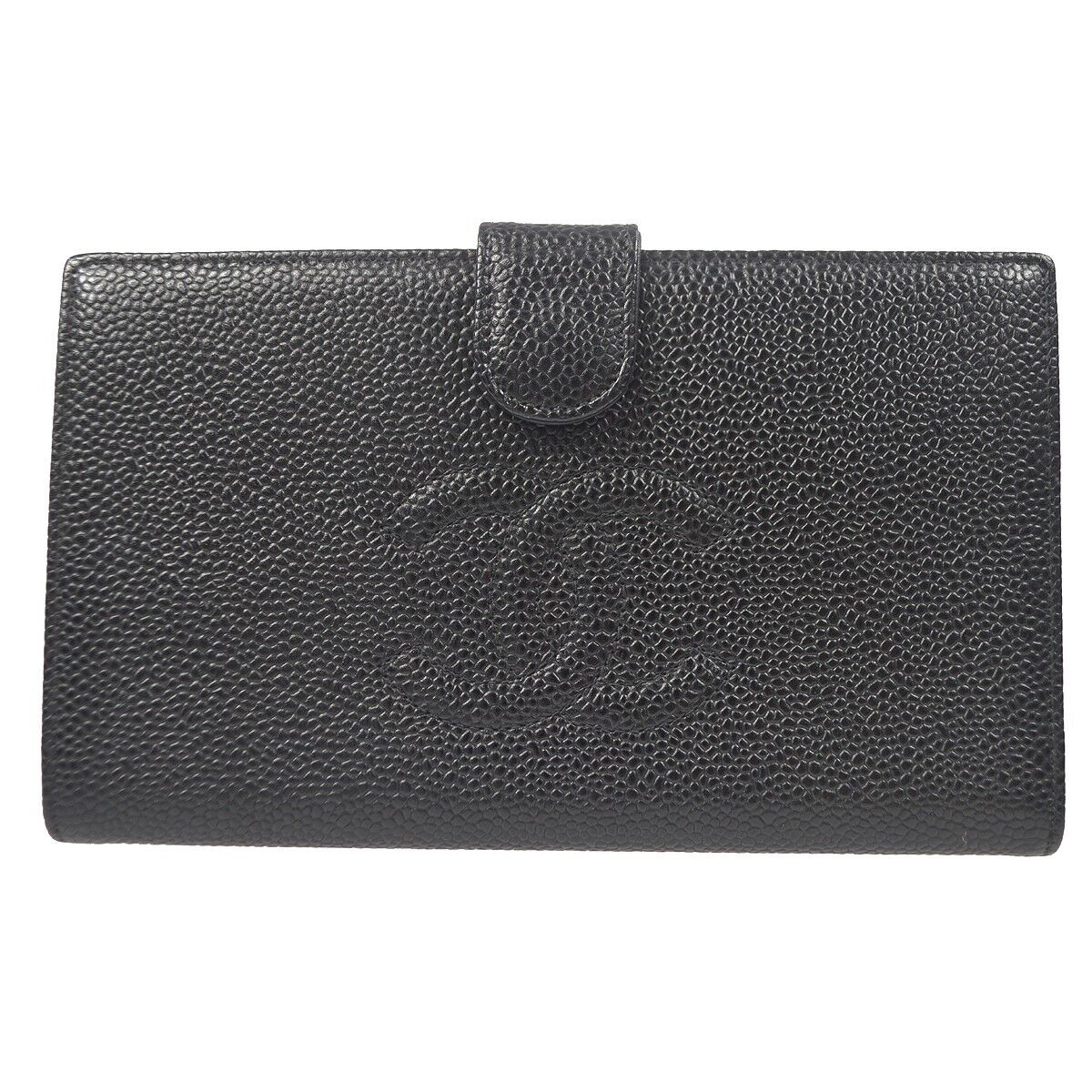 Chanel Long Bifold Wallet Purse Black