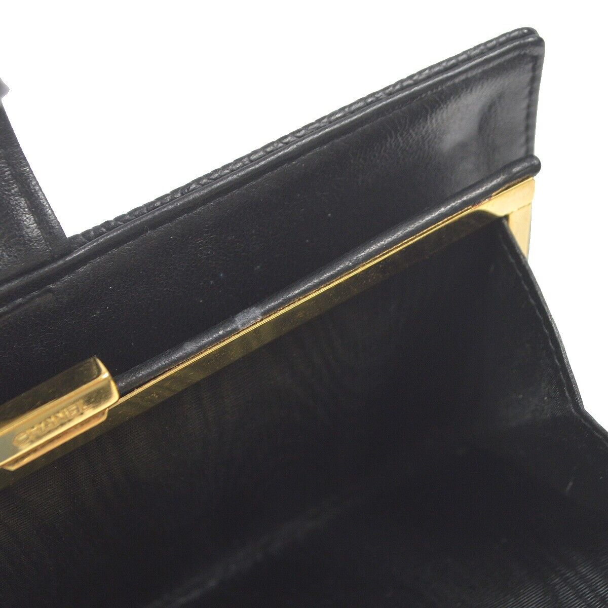 Chanel Long Bifold Wallet Purse Black