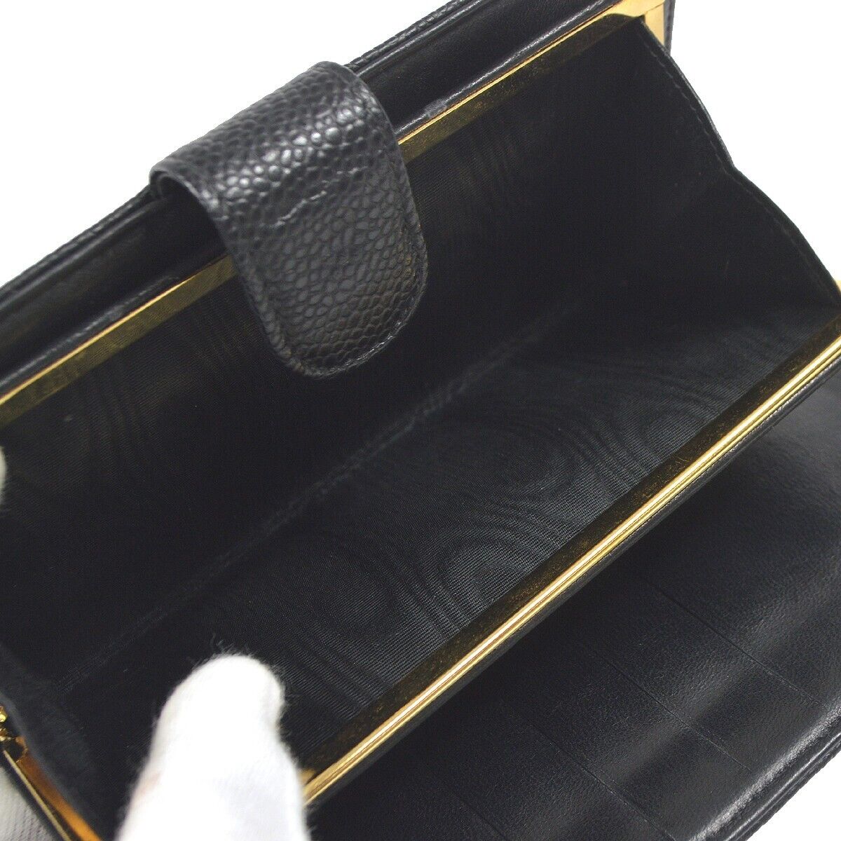 Chanel Long Bifold Wallet Purse Black