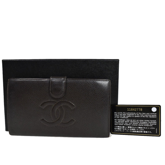 Chanel Cc Logo Long Bifold Wallet Purse