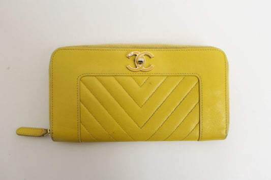Chanel Chevron V Stitch Leather
