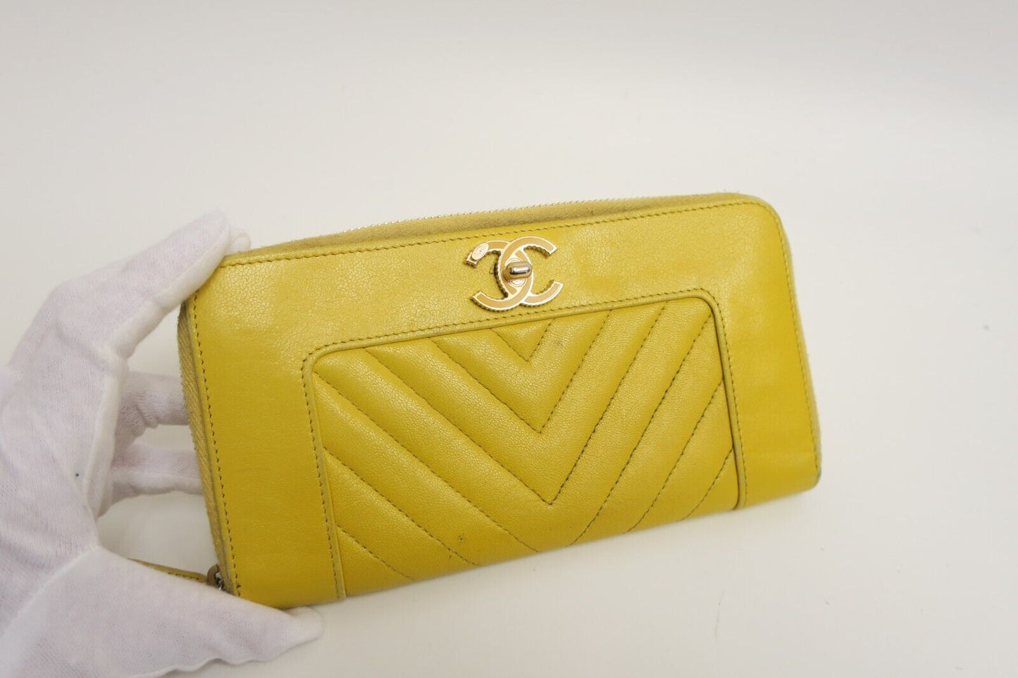 Chanel Chevron V Stitch Leather