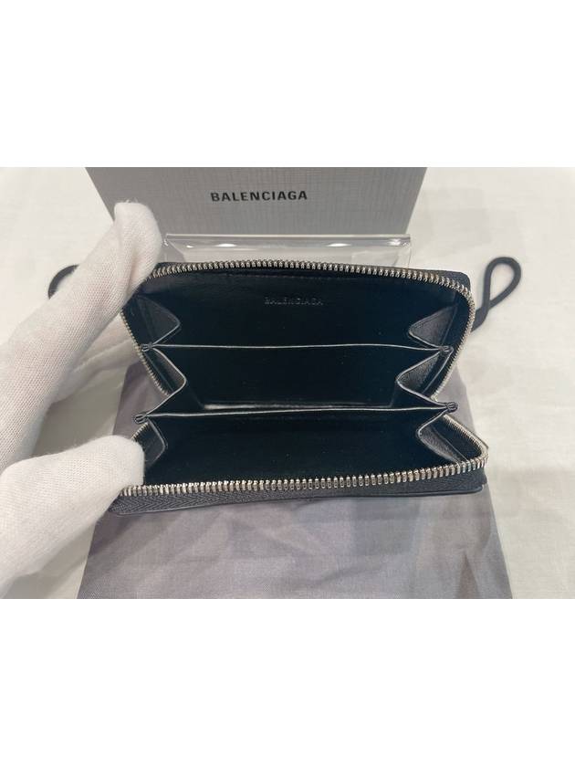 Luxury Balenciaga  Logo Zip Around Half Wallet Black