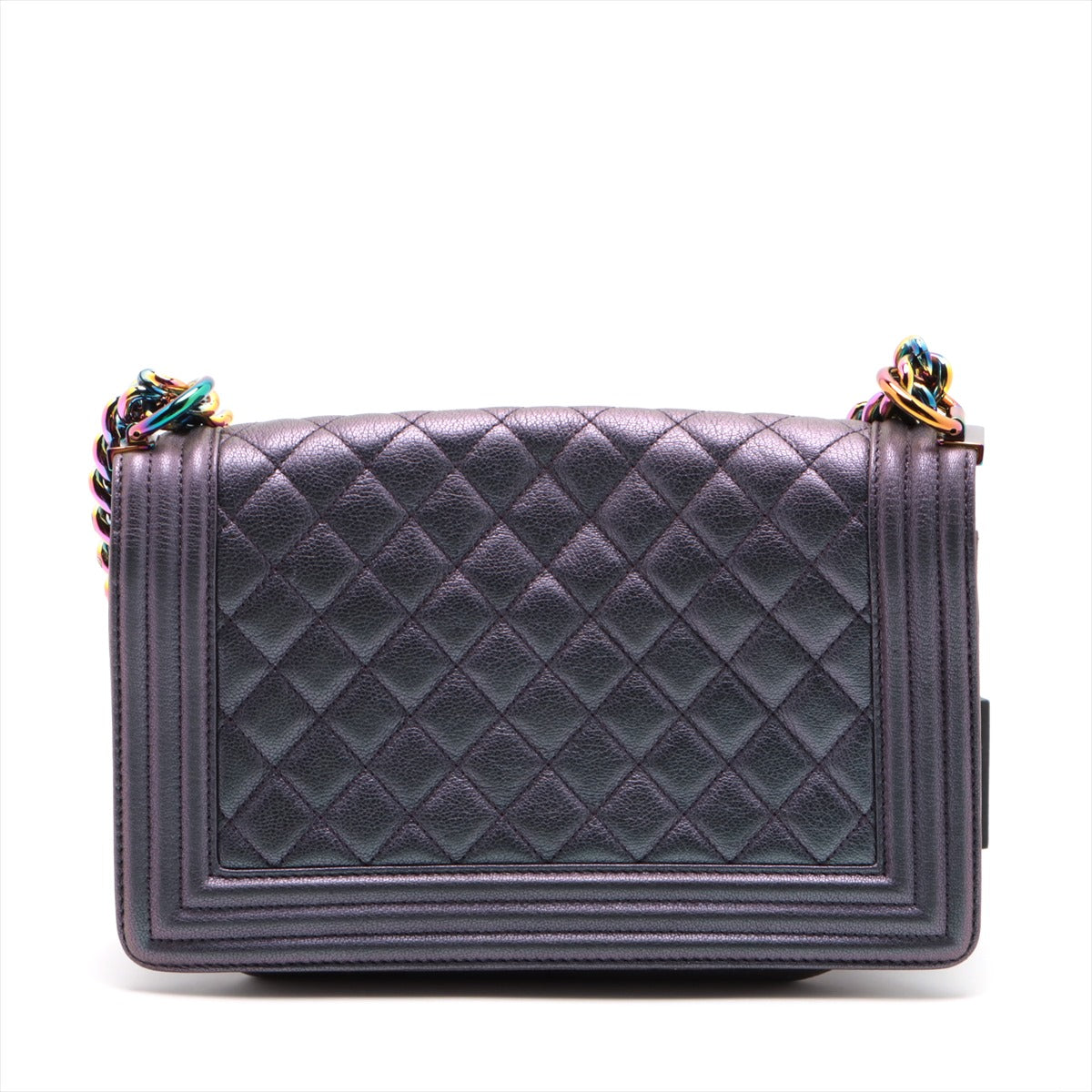 Chanel Boy Chanel Leather Chain Shoulder Bag Pearl G   A67086