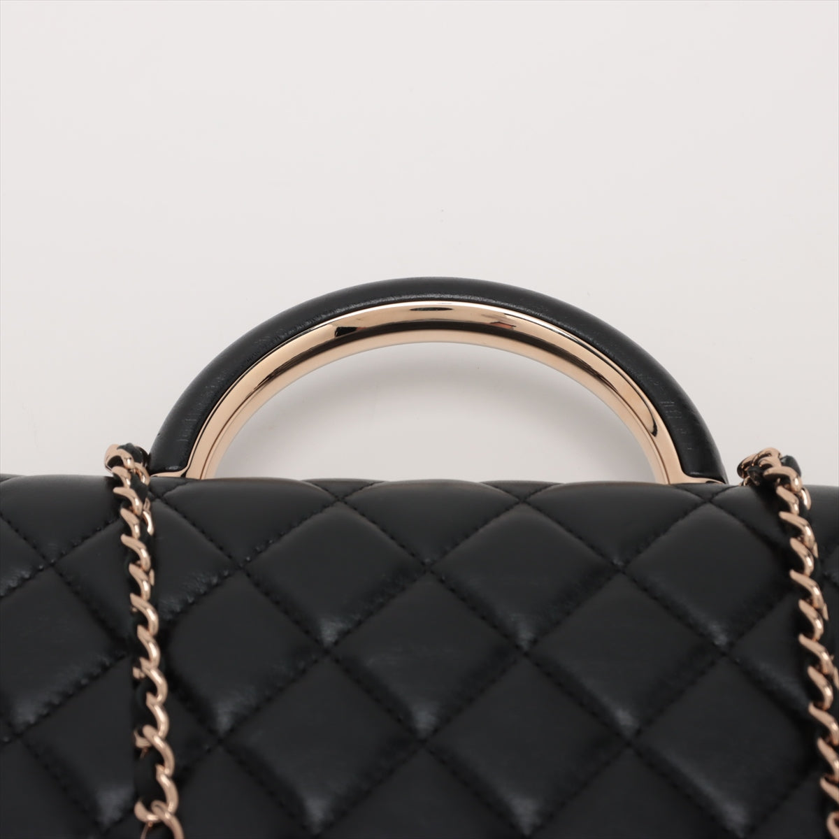 Chanel Lambskin  Chain Wallet Top Handle Black G