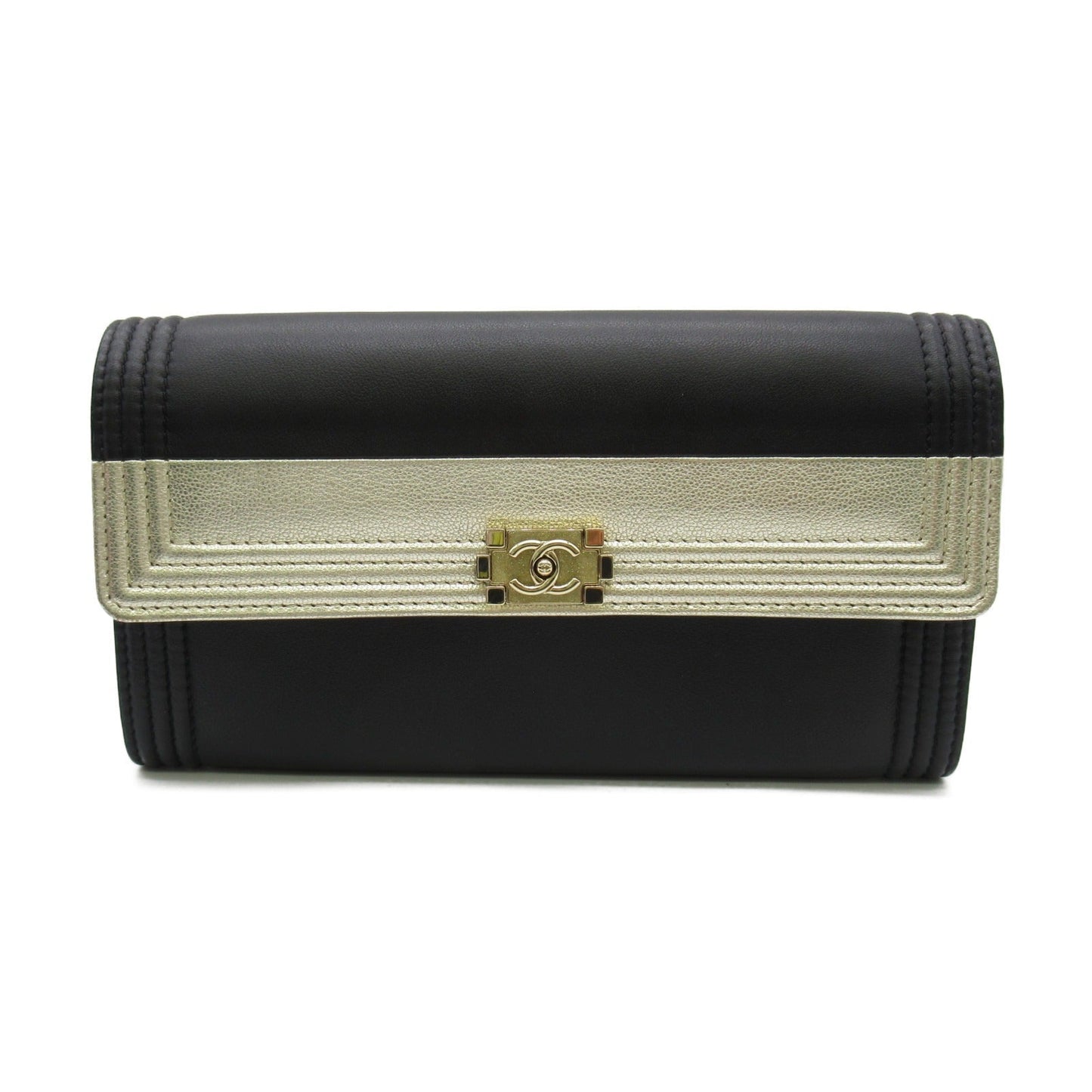 Chanel Double Fable Wallet Double Foldable Wallet   Black Box