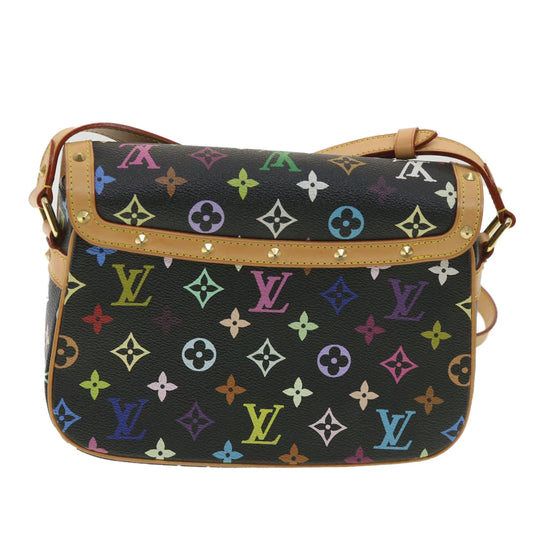 LOUIS VUITTON Monogram Multicolor Sologne Shoulder Bag Black M92639 Auth B067A