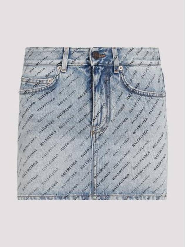 Luxury Balenciaga  short skirt 744972 TQW66 4141 ICED BLUE