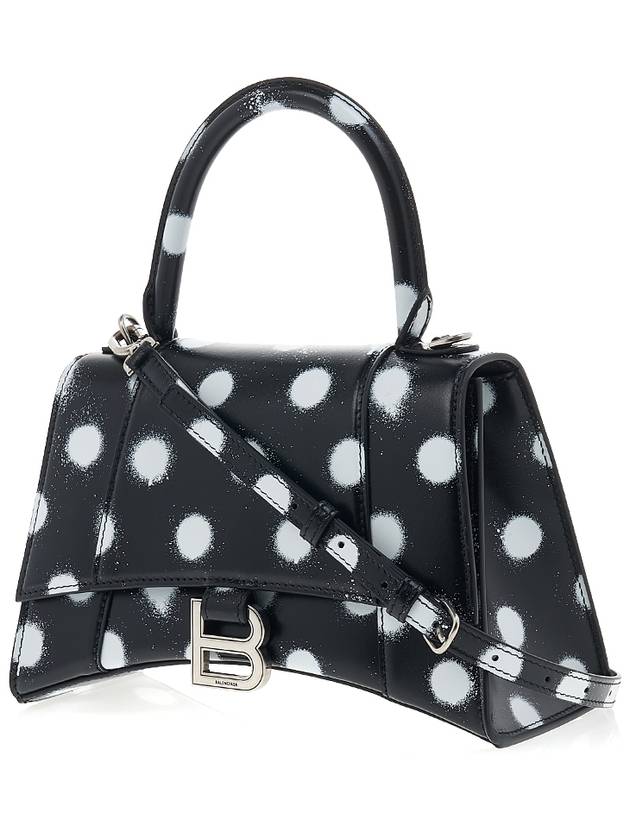 Luxury Balenciaga  Hourglass Small Polka Dot Leather Tote Bag Black