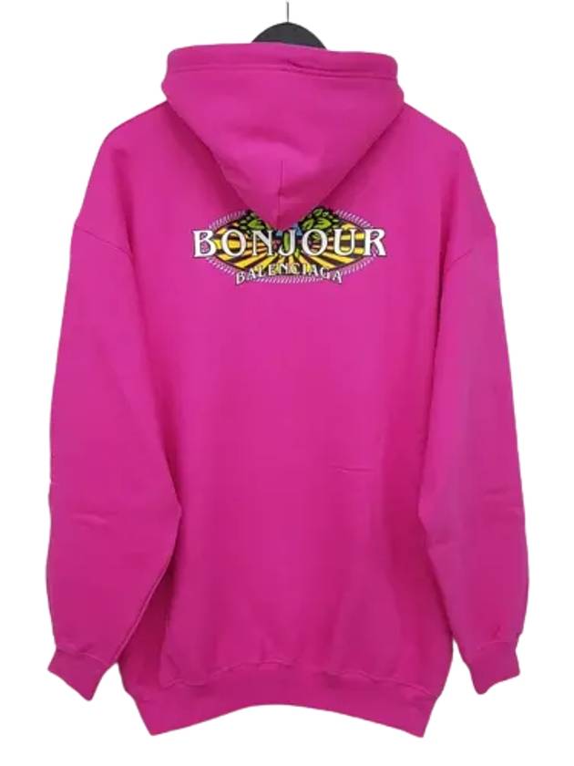 Luxury Balenciaga  Bonjour Oversized Hoodie Pink