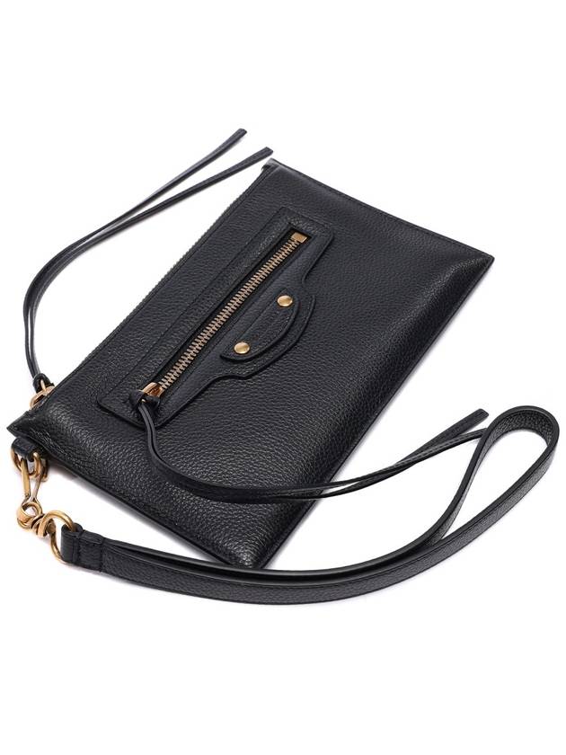Luxury Balenciaga  Neo Classic Grained Calfskin Clutch Bag Black