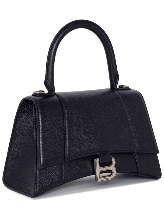 Luxury Balenciaga  Hourgrass Small Grained Calfskin Cross Bag Black