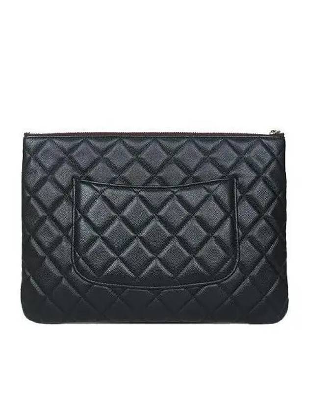 COCO Champagne Gold Logo Black Caviar Classic New Medium Clutch Chanel