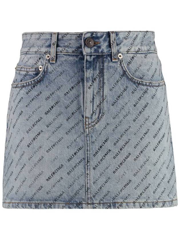 Luxury Balenciaga  short skirt 744972 TQW66 4141 ICED BLUE