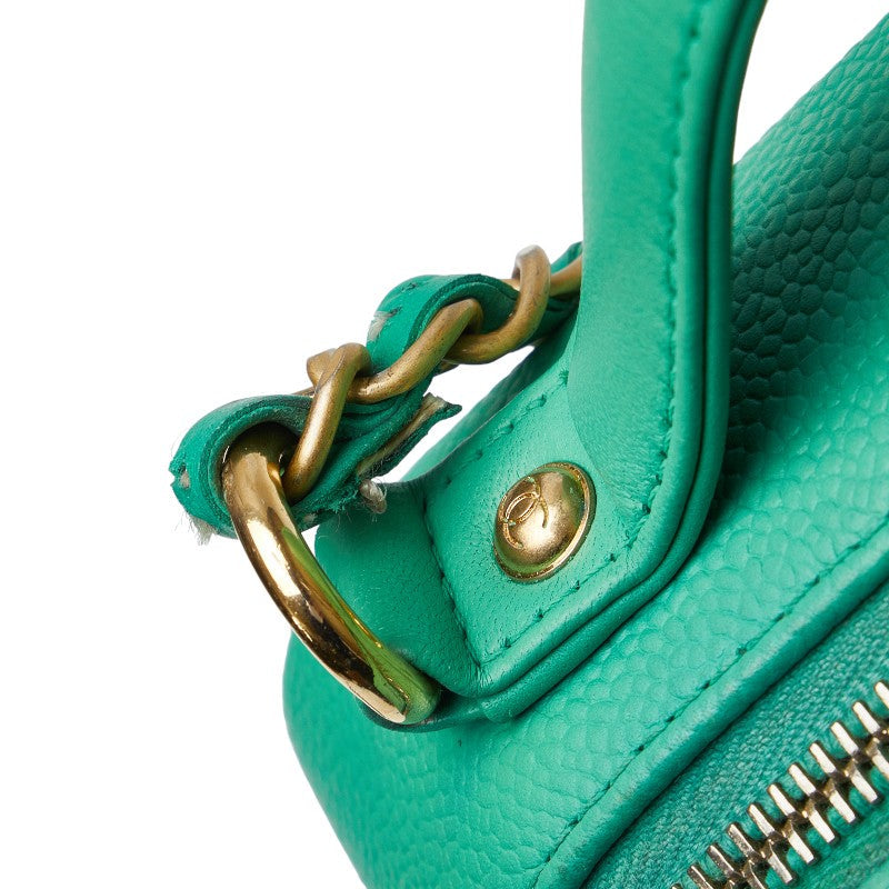 Chanel Matrases Coco Handbag Vanity Bag Shoulder Bag 2WAY Green Caviar S  CHANEL