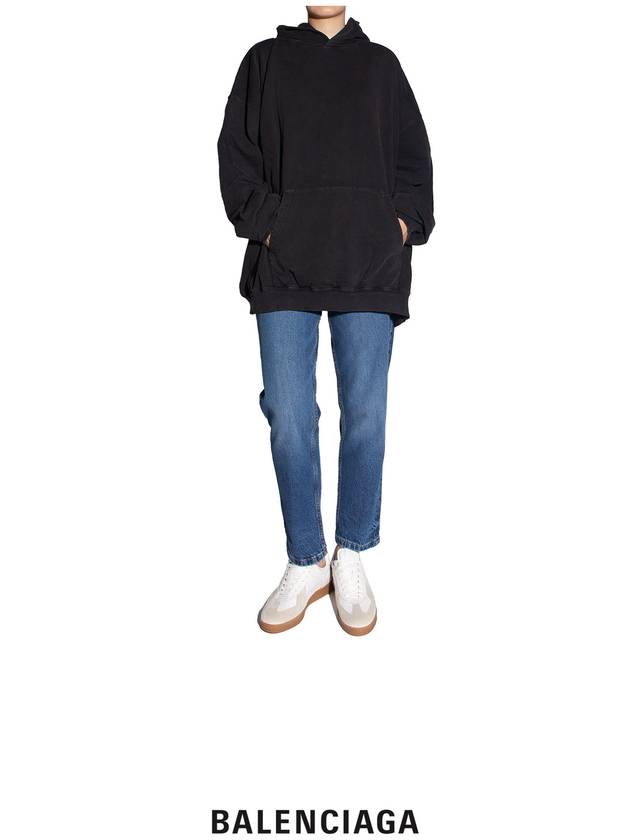Luxury Balenciaga  Back Logo Hooded Top Black