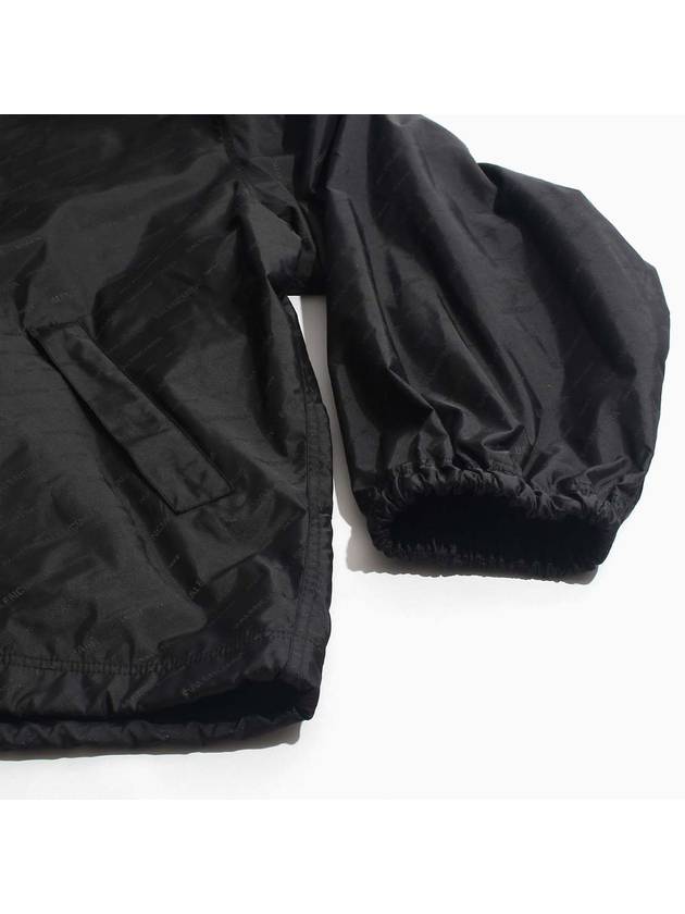 Luxury Balenciaga  Men's All-Over Logo Rain Jacket Black