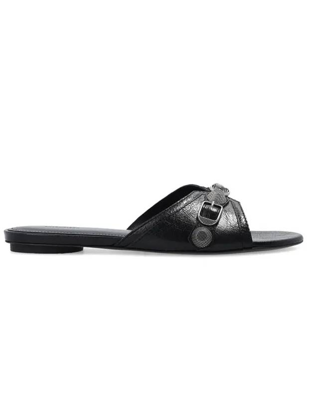 Luxury Balenciaga  Cagole Flat Slipper Black