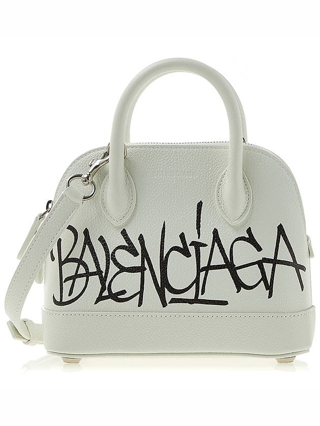 Luxury Balenciaga  Ville Graffiti Tote Bag White