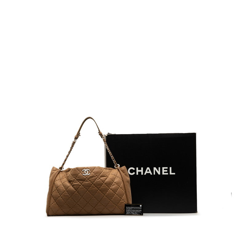 Chanel Matrases Coco Chain Tote Bag Shoulder Bag Beige   CHANEL