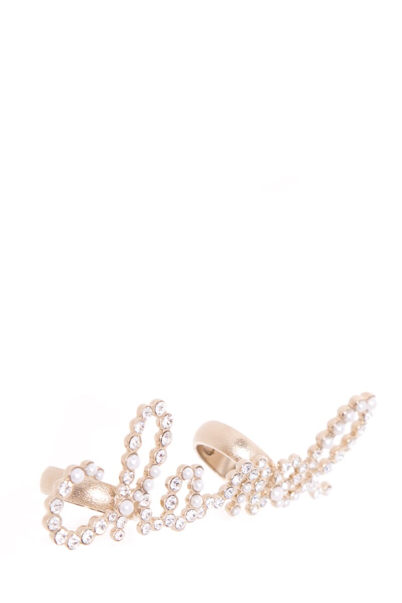 Chanel Gold & Pearl Stack Ring Set SZ 6/7.5