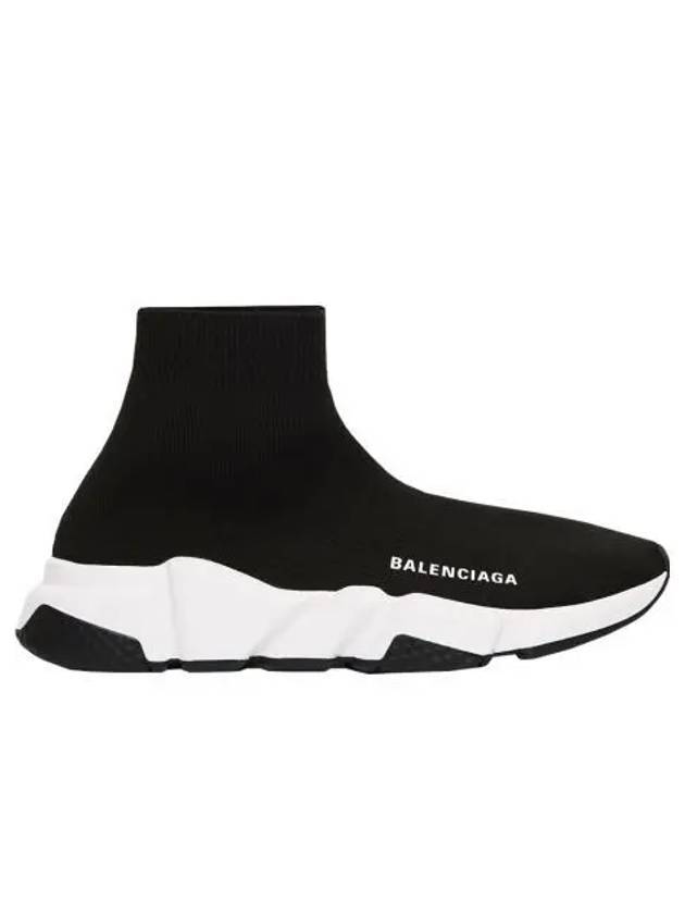 Luxury Balenciaga  Speed Trainer  High Top Sneakers Black White