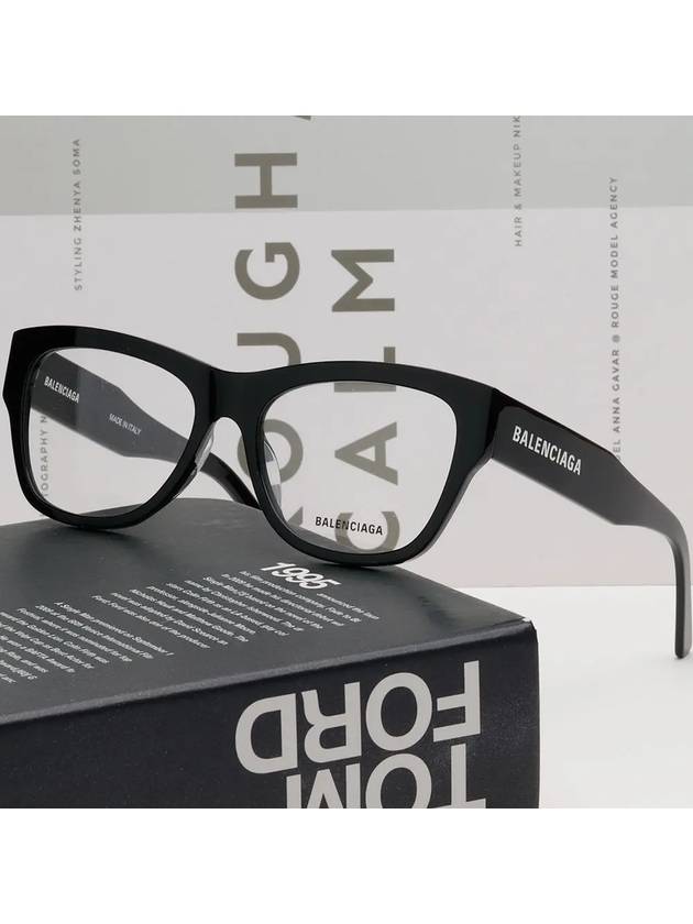 Luxury Balenciaga  Acetate Square Eyeglasses Black