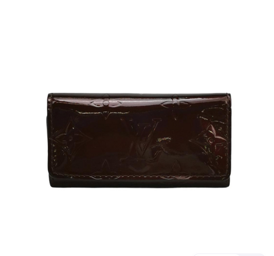 Preloved Louis Vuitton (LV) patent leather Key case wallet cherry color 250107781014831