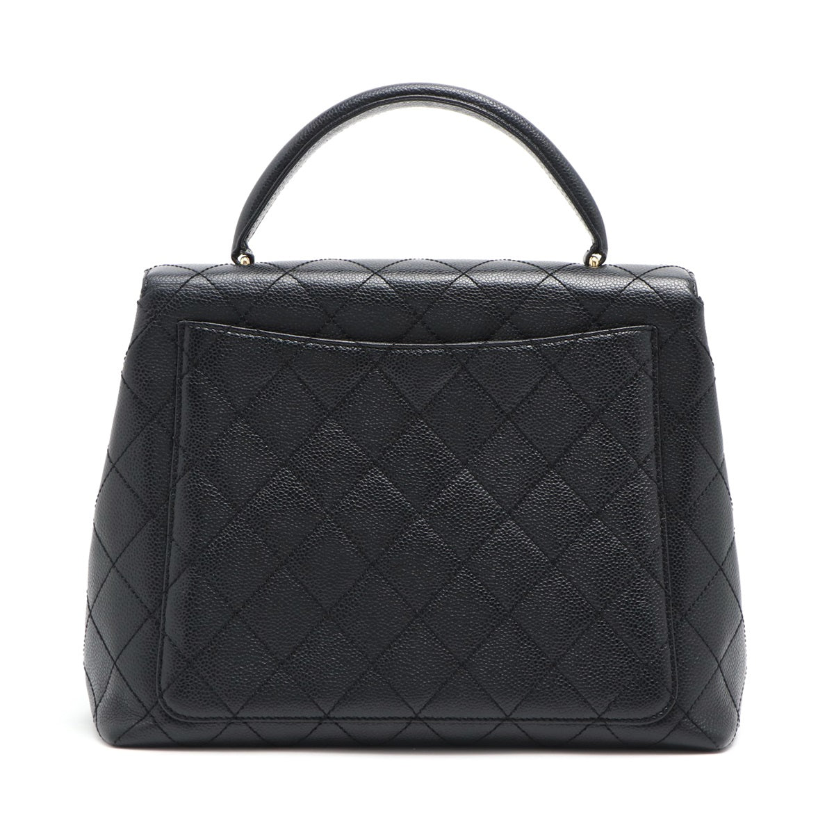 Chanel Mattress Caviar S HandBag Black Silver Gold