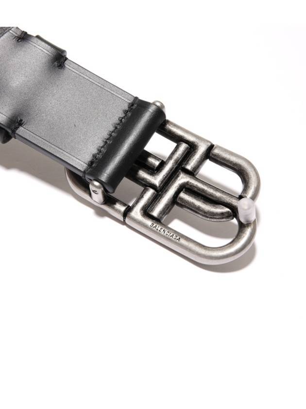 Luxury Balenciaga  Men's BB Buckle Large Belt Black