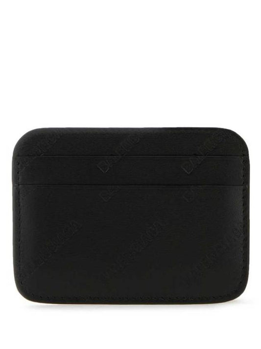 Luxury Balenciaga  Embossed Logo Card Wallet Black