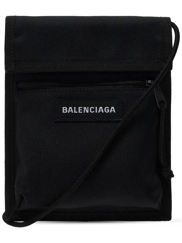 Luxury Balenciaga  Logo Nylon Cross Bag Black