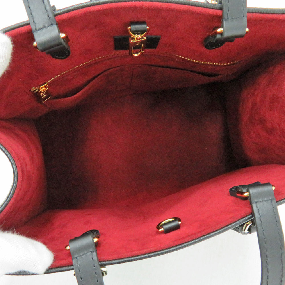 Louis Vuitton On The Go MM M45495 Bi-colour Monogram Emplant Black/Beige Tote Bag 2WAY Shoulder Bag Leather  Mens New Unused]