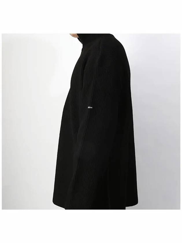 Luxury Balenciaga  Oversized Zip-Up Knit Top Black