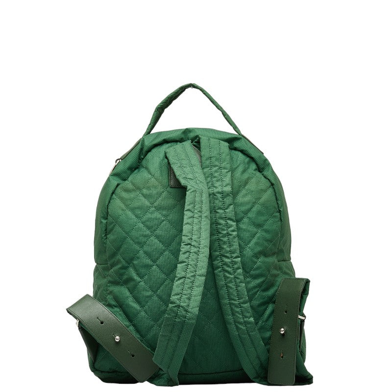 Chanel Rucksack Backpack Green Nylon Leather  Chanel