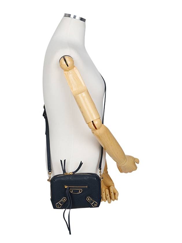 Luxury Balenciaga  Metal Reporter Mini Cross Bag Navy