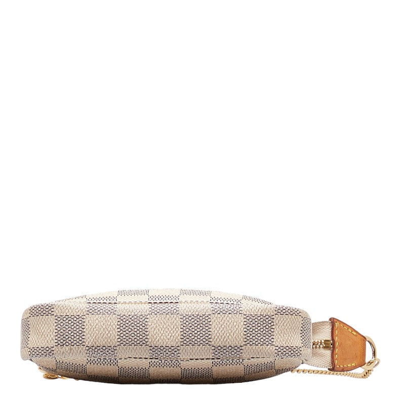 Louis Vuitton Damier Azur Mini Pochette Accessories Accessory Pochette N58010 White PVC Leather  Louis Vuitton