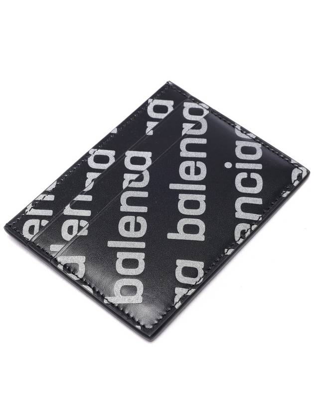 Luxury Balenciaga  All Over Logo Card Wallet Black