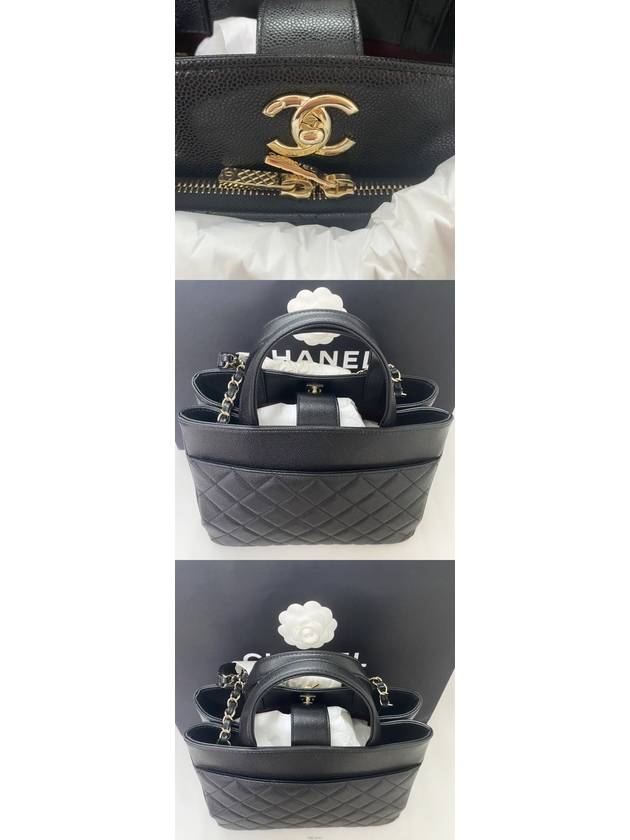 Gold Hardware Small Grained Calfskin Tote Bag Black Chanel