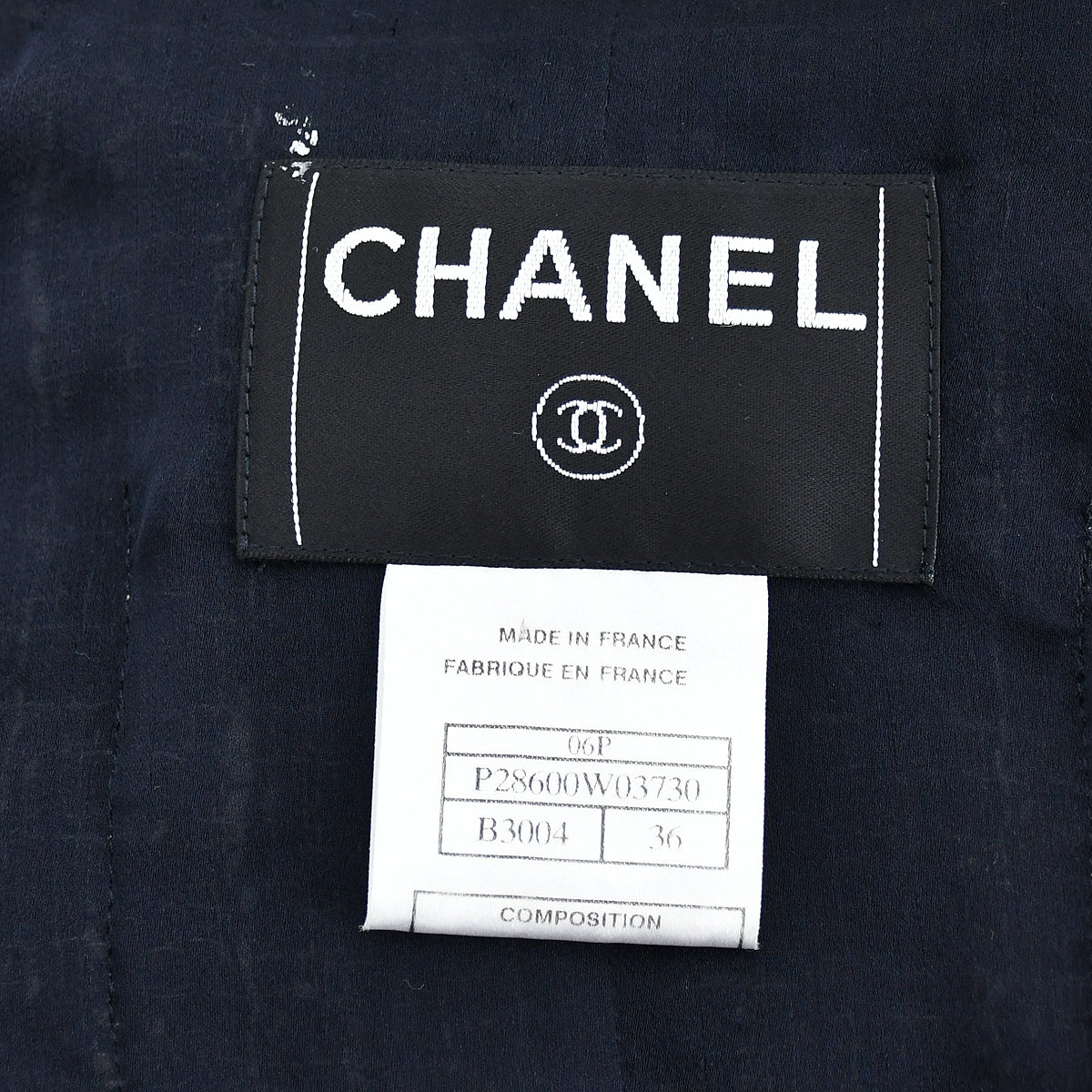 Chanel Single Breasted Jacket Black 06P #36