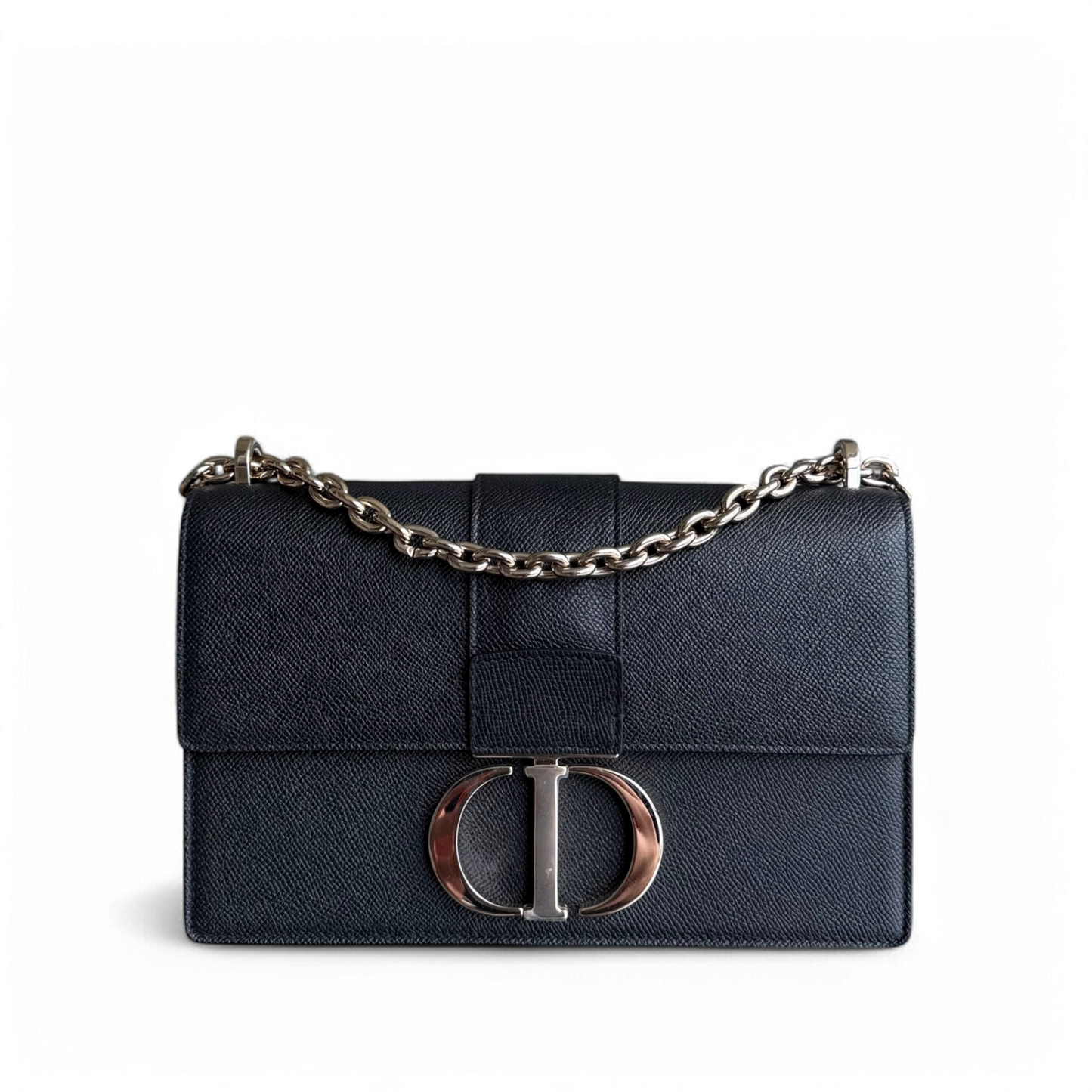 Dior 30 Montaigne Medium - Grained Calfskin Black Gold Hardware