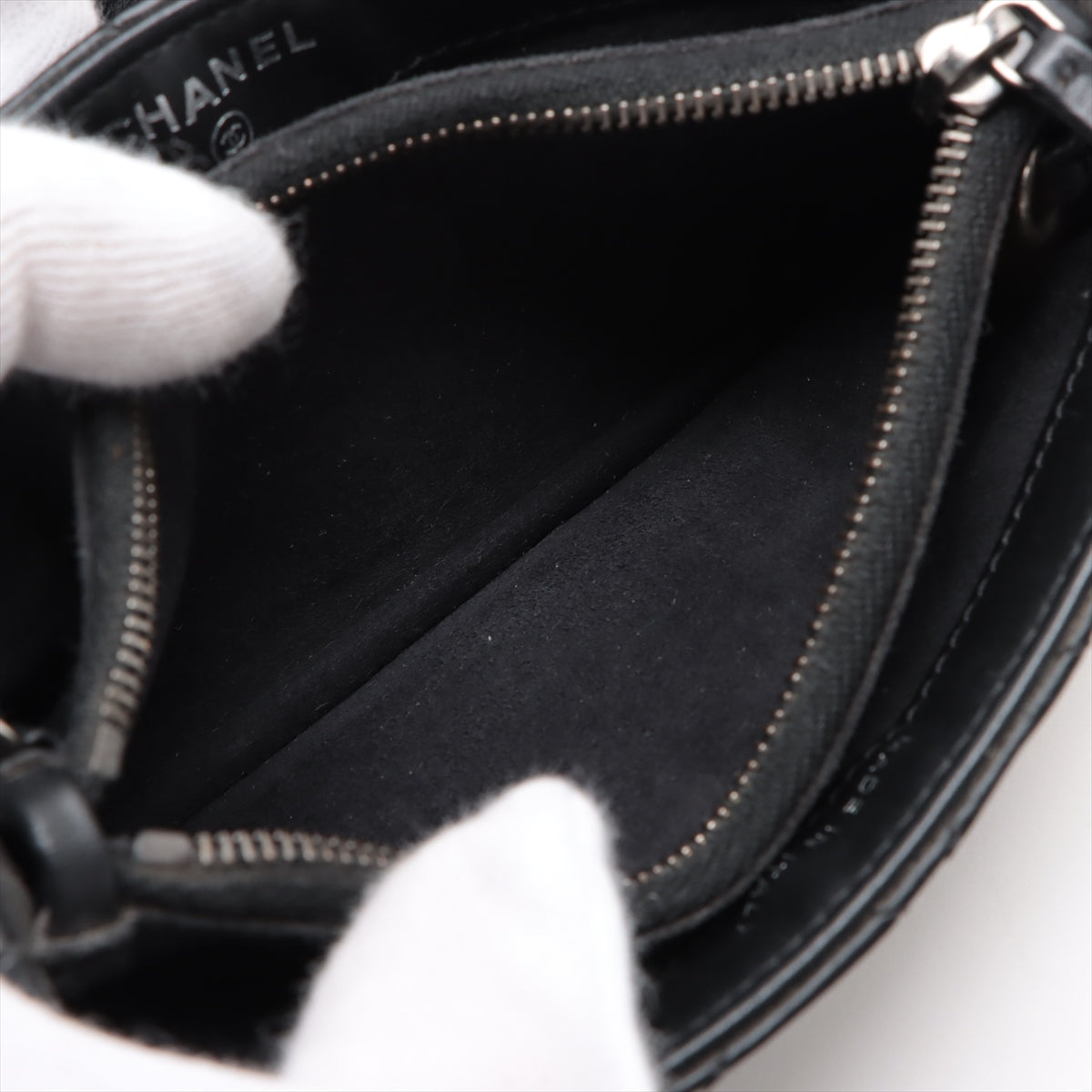 Chanel Matrasse Leather Chain Shoulder Bag Black Silver Gold  20th