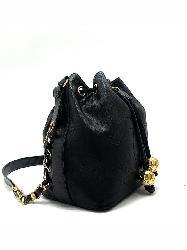 Lambskin timeless drawstring golden ball bucket bag cross Chanel
