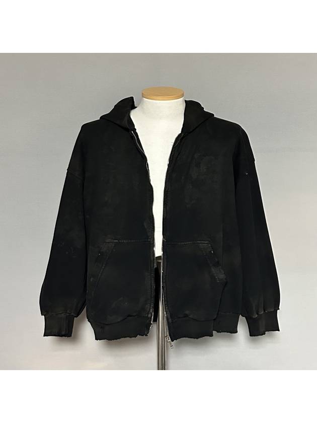 Luxury Balenciaga  Mud Distressed Hooded Zip Up 100