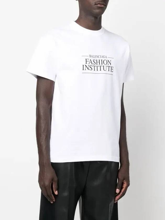 Luxury Balenciaga  Fashion Institute Medium Fit Short Sleeve T-Shirt White
