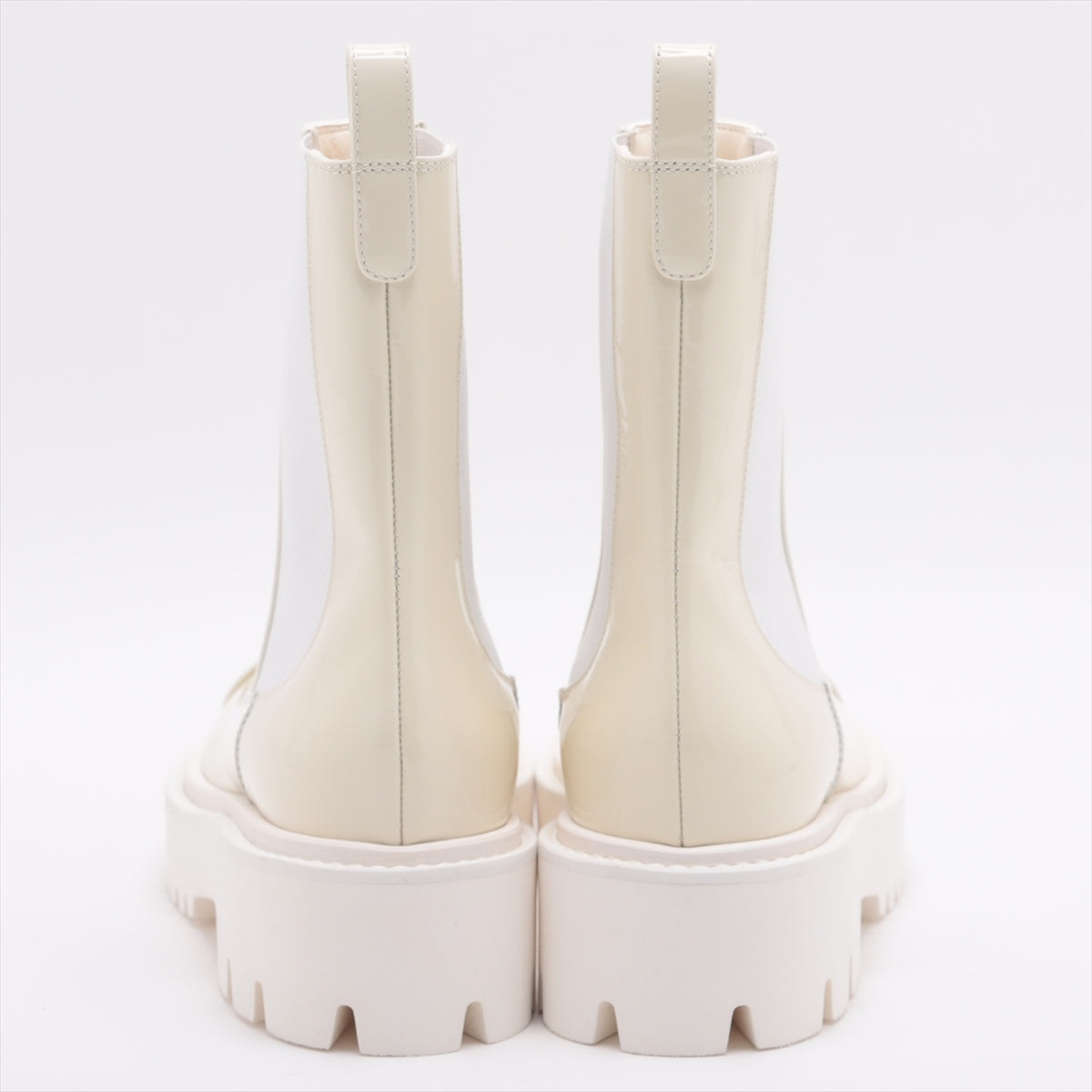 Chanel Coco 22C Patent Leather Sidewear 37 1/2  White G38218