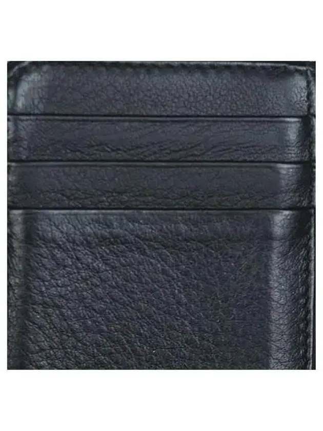 Luxury Balenciaga  505049 White Logo Black Leather Zipper Card Wallet